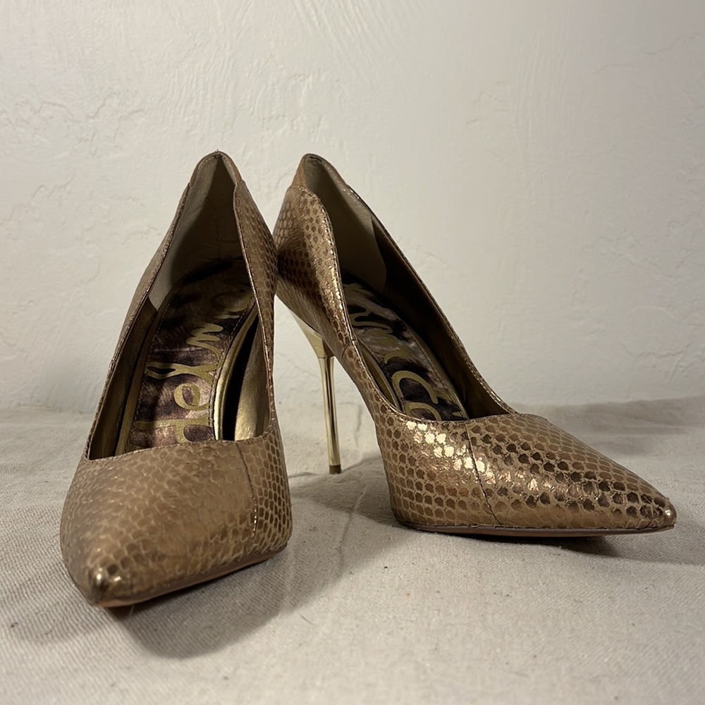 Sam Edelman “Danielle” gold print heels, size 7 - Picture 12 of 12